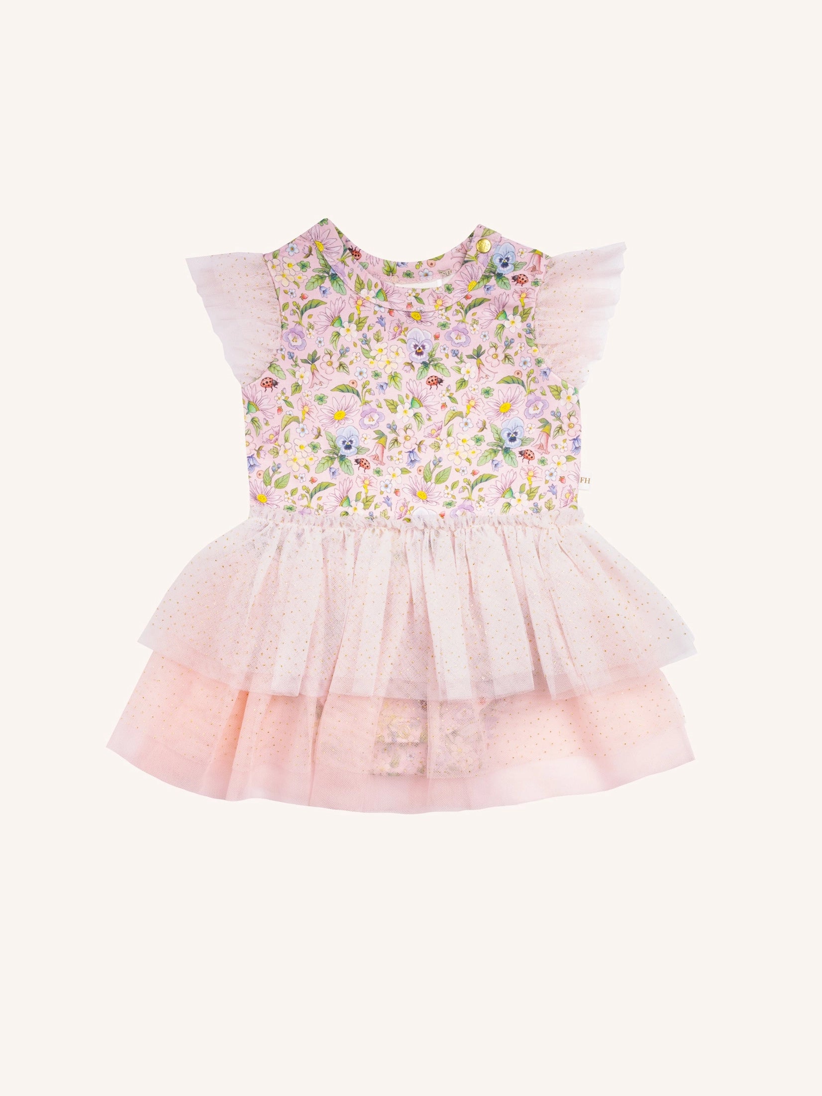 Fleur Harris Tutu Bodysuit Dress - Strawberry Cream