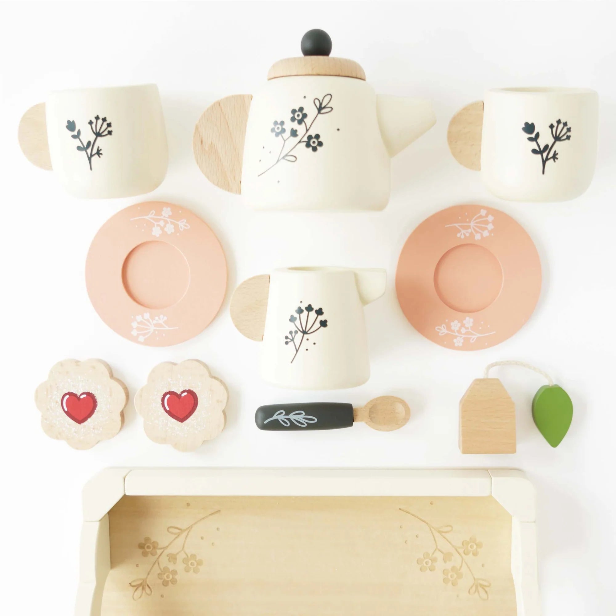LTV Wooden Tea Set & Tray