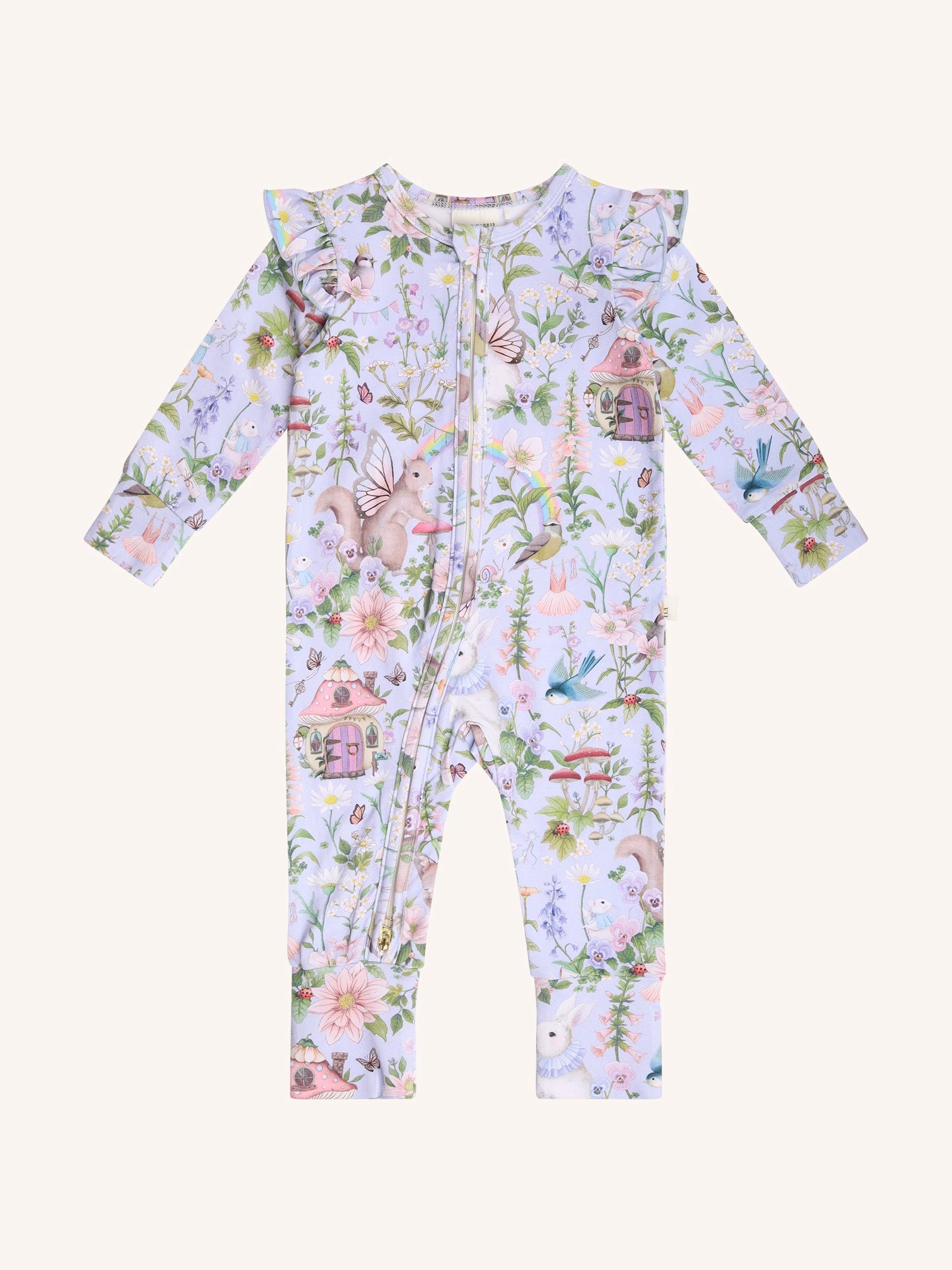 Fleur Harris Precious Frill Coverall Onesie - Cornflower