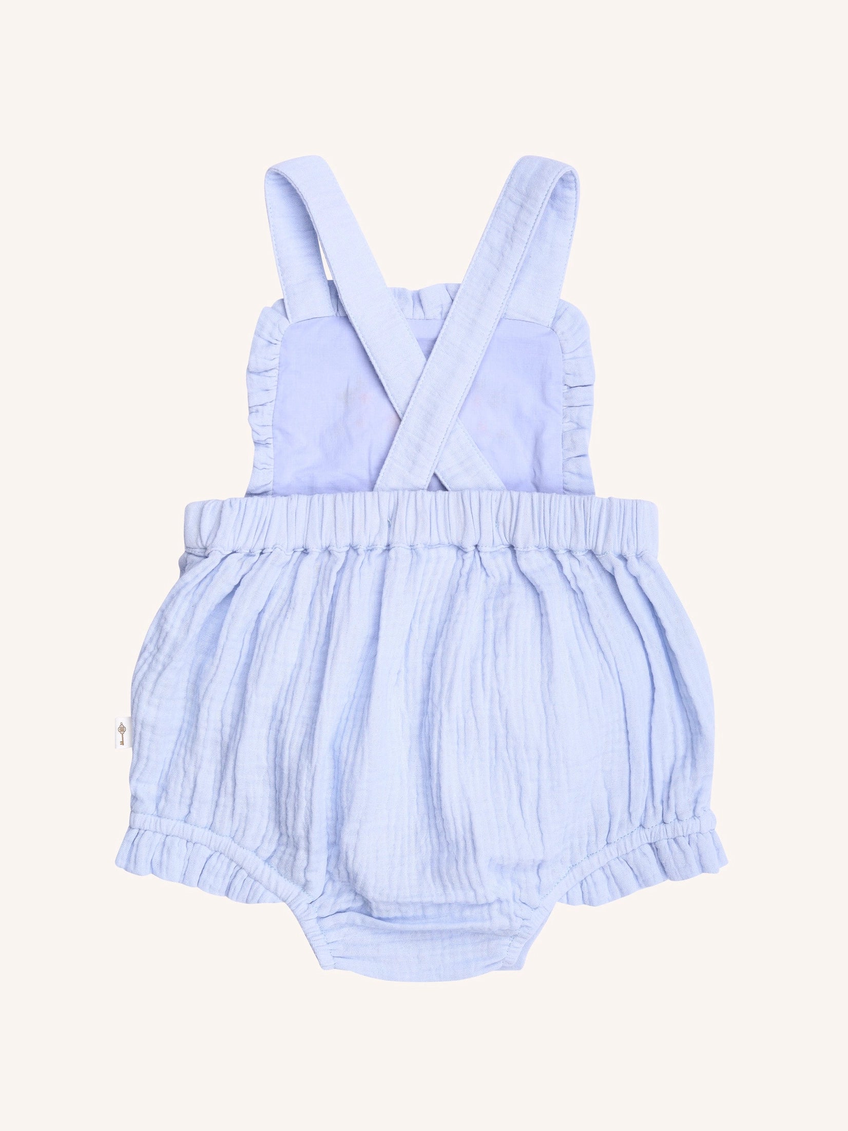 Fleur Harris Botanical Frill Romper - Cornflower