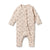 WILSON & FRENCHY Emily Floral Organic Waffle Ruffle Zipsuit