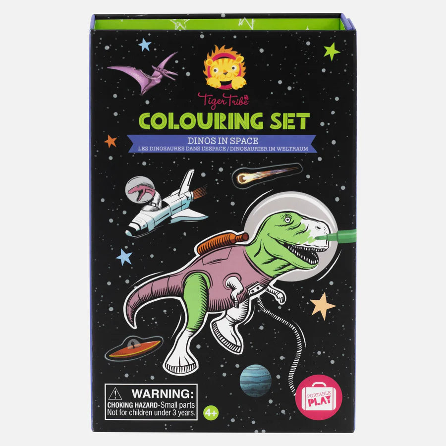 Tiger Tribe colouring set dinos in space