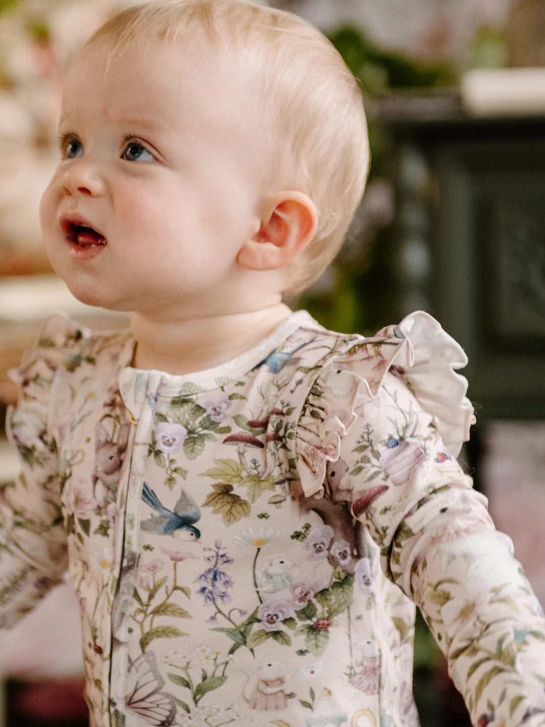 Fleur Harris Precious Frill Coverall Onesie - Garden Party