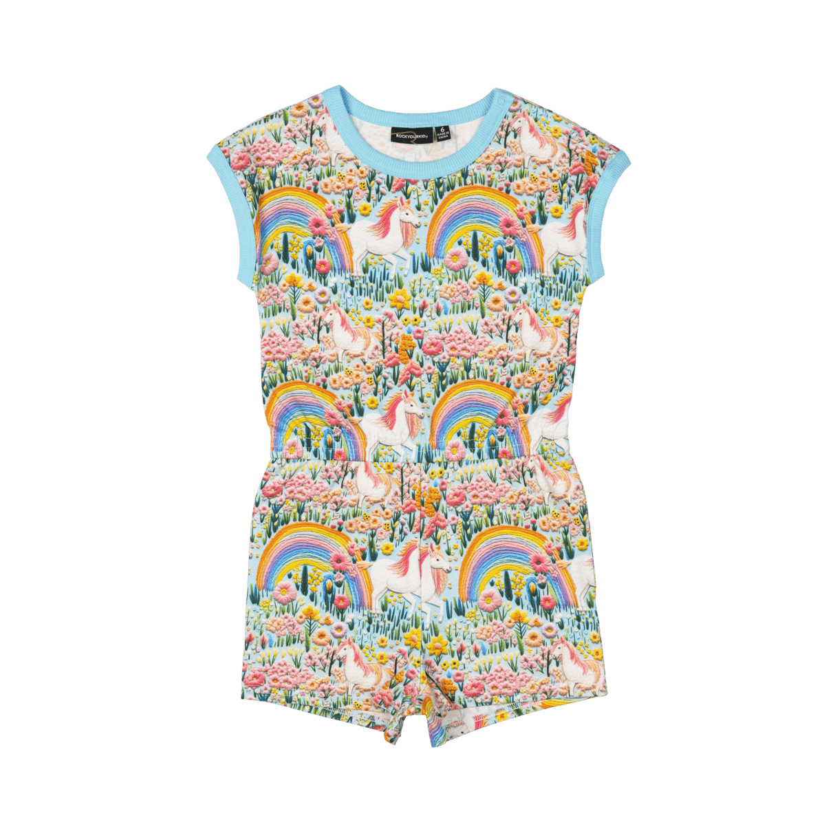 ROCK YOUR BABY Embroidered Unicorn Romper