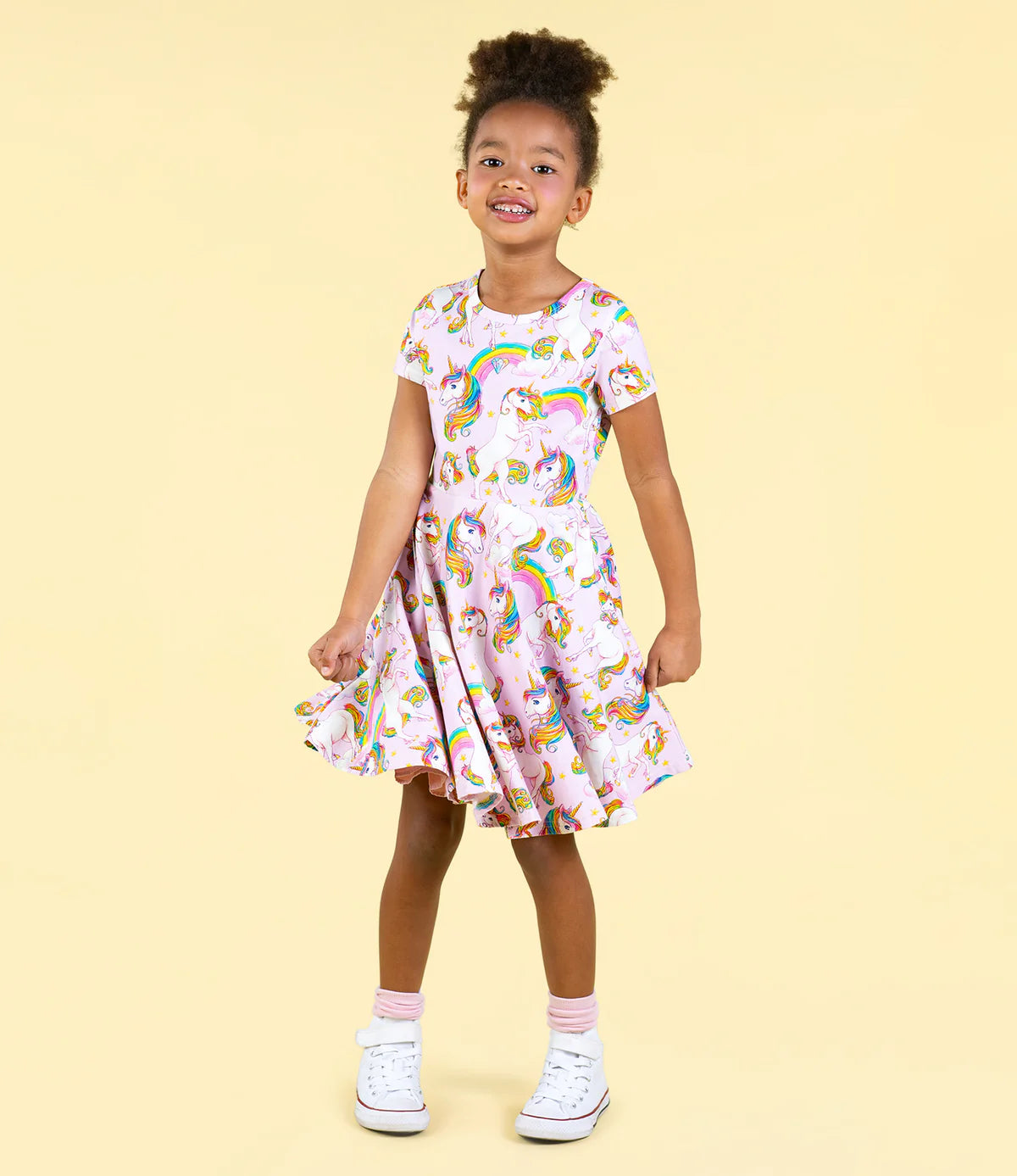 ROCK YOUR BABY Unicorn Rainbow Waisted Dress