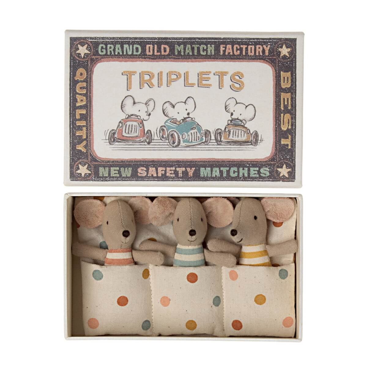 MAILEG Mice Baby Triplets in matchbox