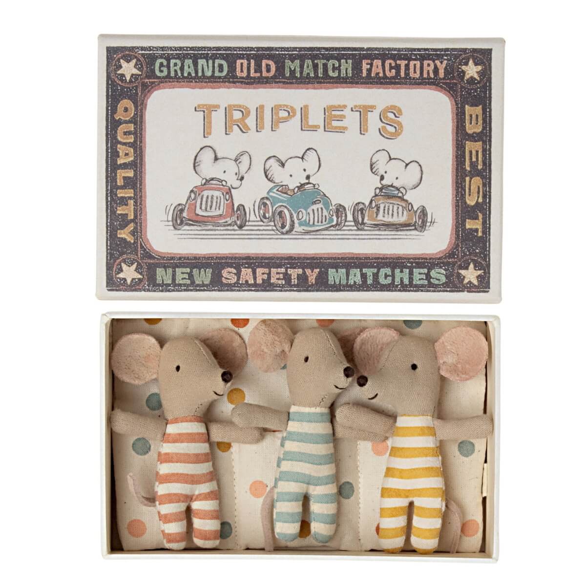 MAILEG Mice Baby Triplets in matchbox