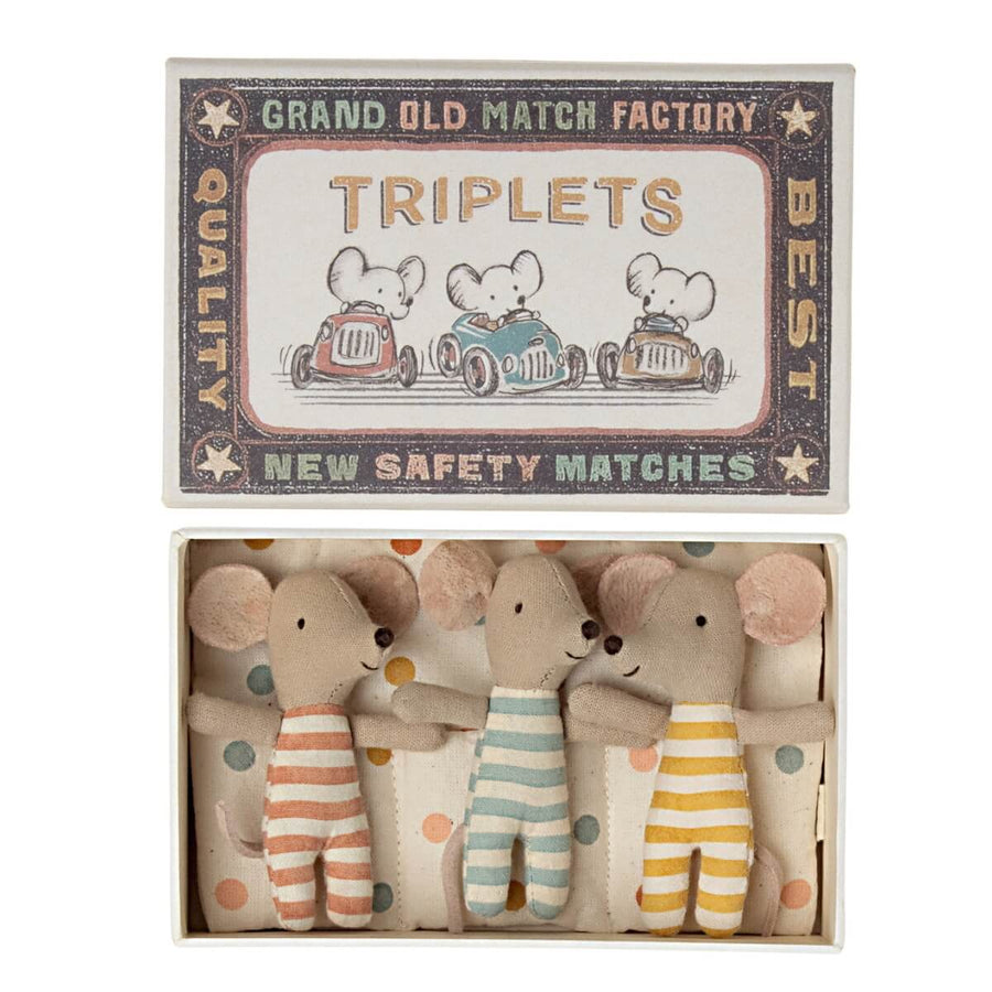 MAILEG Mice Baby Triplets in matchbox