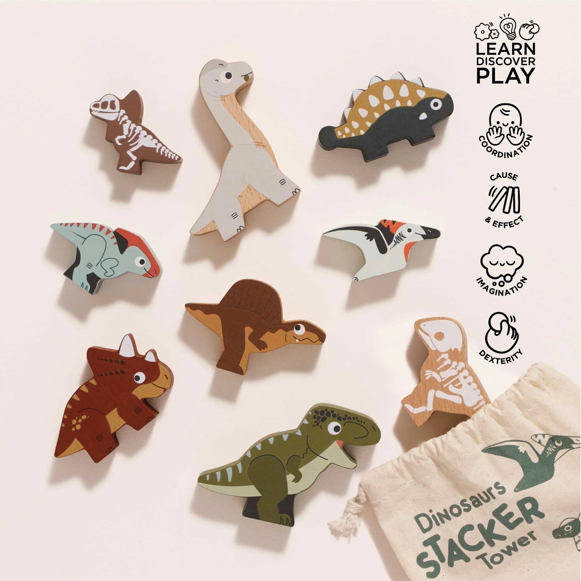 LTV Jurassic Stacking Dinosaurs & Bag
