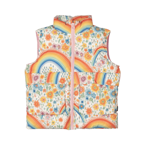 ROCK YOUR BABY Rainbow Floral Padded Vest