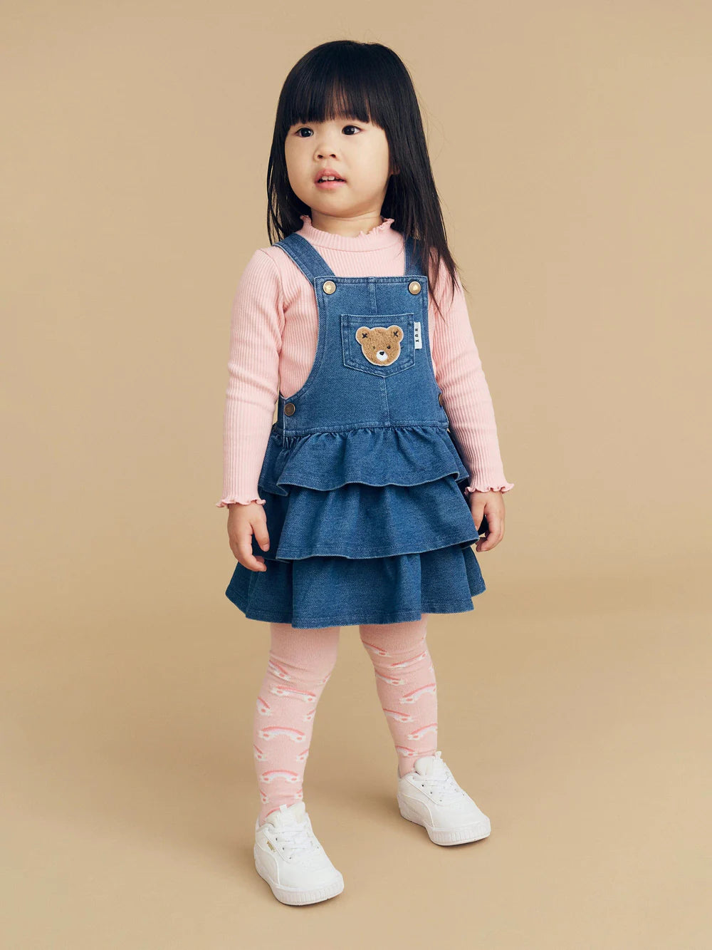 HUX Huxbear Knit Denim Overall Dress