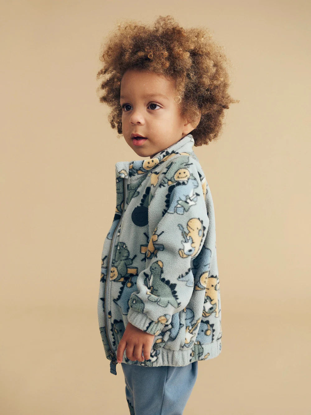 HUX Dino Band Fleece Jacket in Slate