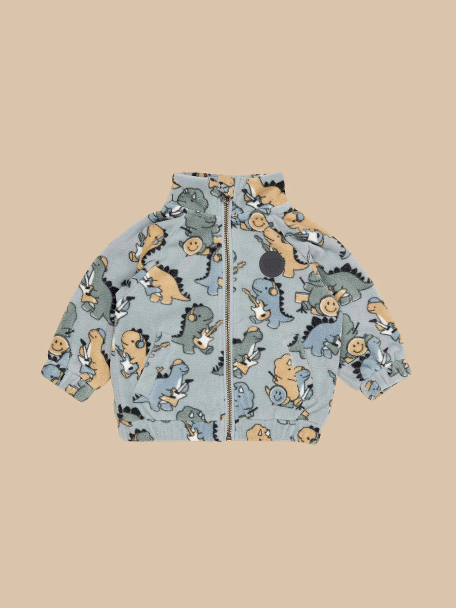 HUX Dino Band Fleece Jacket in Slate