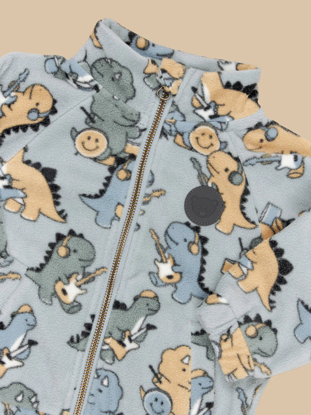 HUX Dino Band Fleece Jacket in Slate
