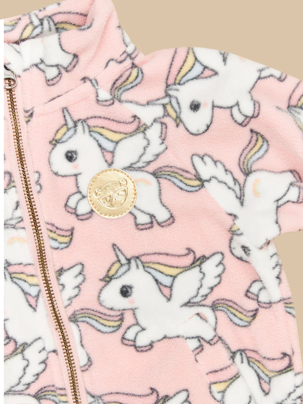 HUX Magical Unicorn Fleece Jacket in Rosebud