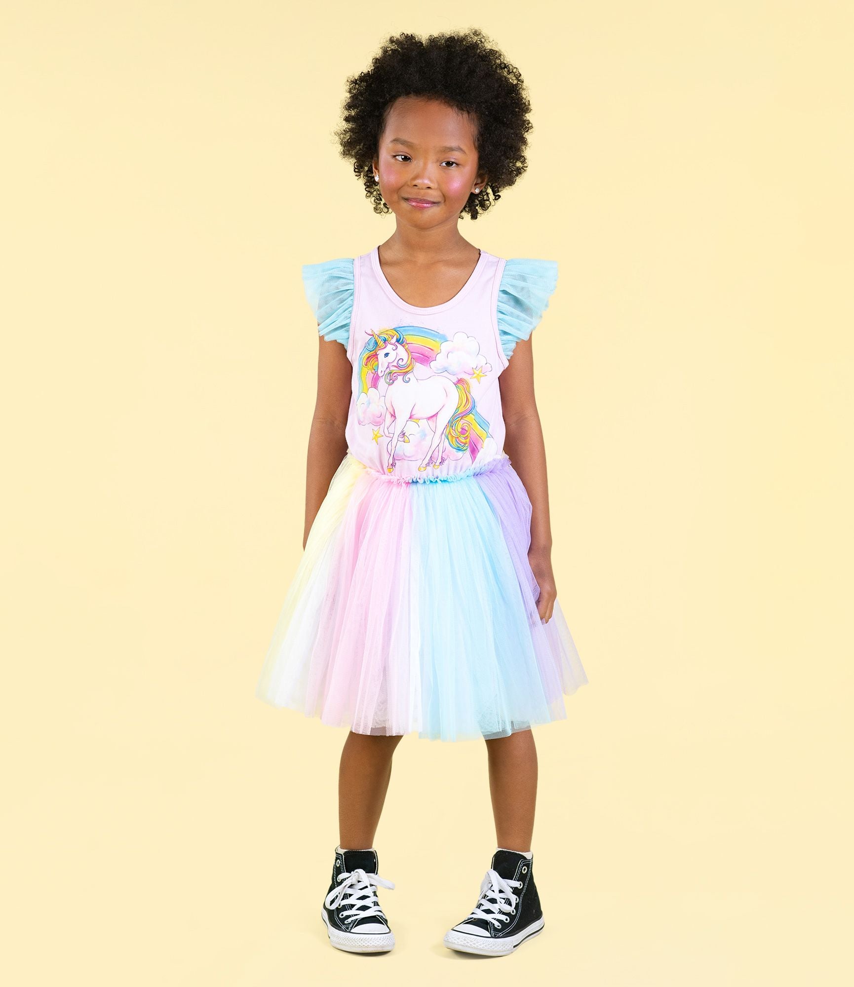 ROCK YOUR BABY Unicorn Rainbow Singlet Circus Dress