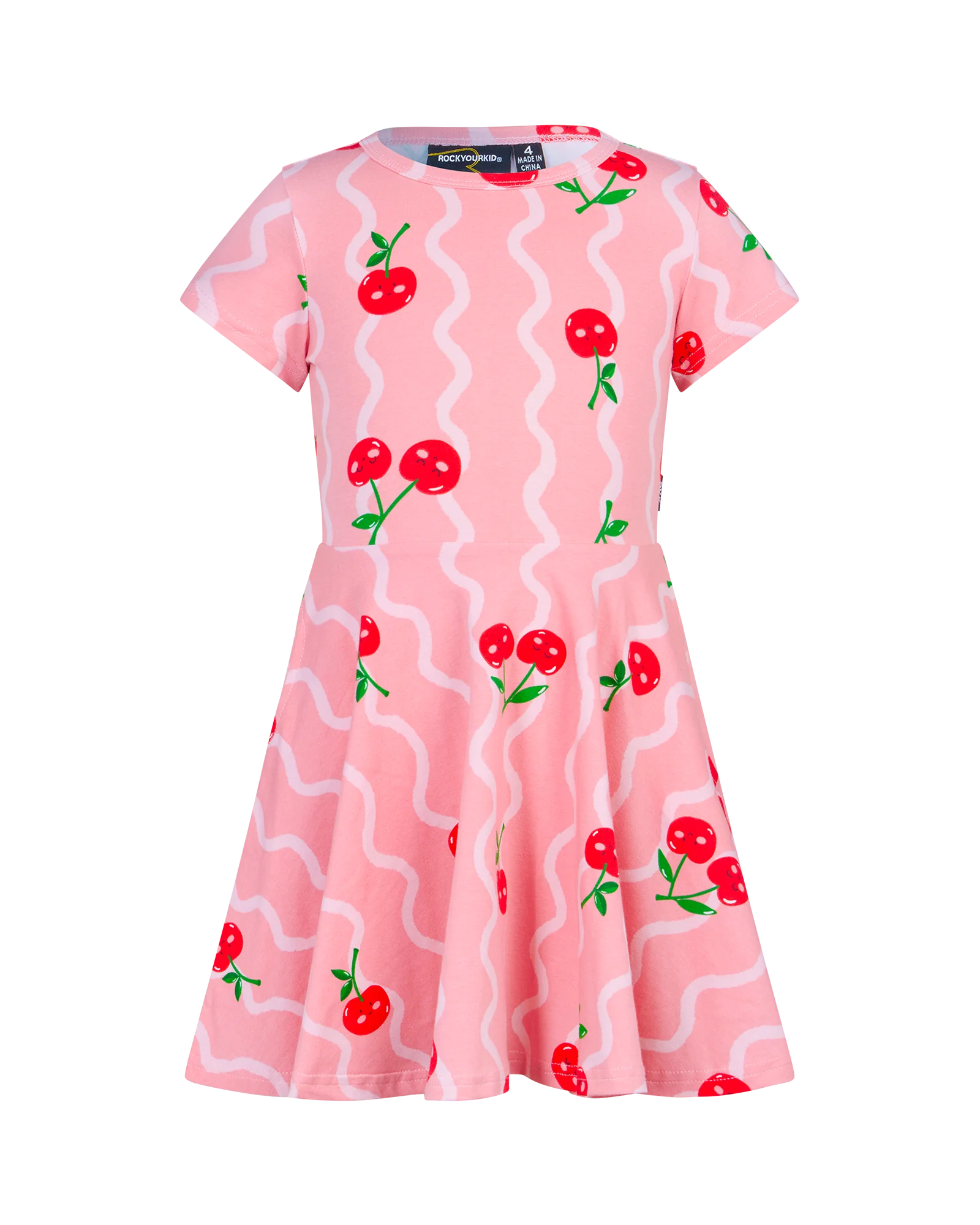 Cherry Squiggle Waisted Dress