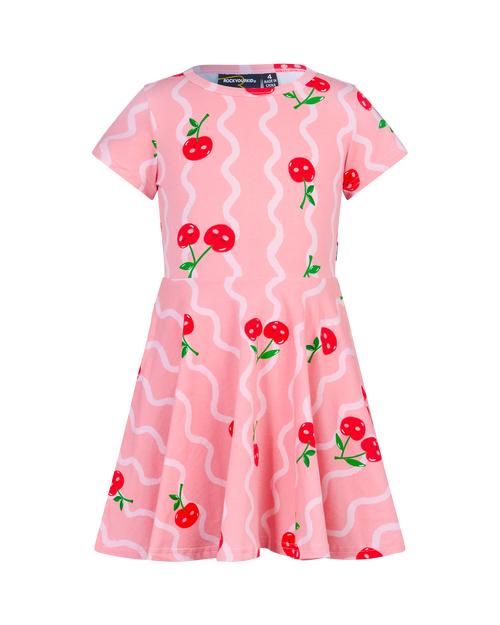 Cherry Squiggle Waisted Dress