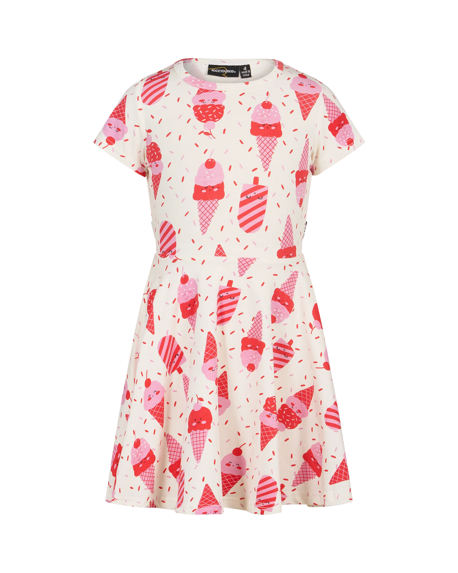 Cherry Ice Cream Waisted Dress