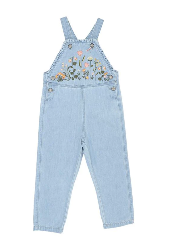 Fox and Finch Botanica Embroidered Overalls