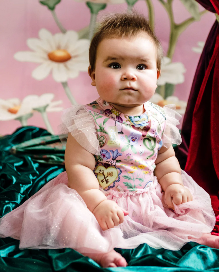 FLEUR HARRIS 'All My Hearts' Dreamy Tutu Bodysuit Dress - Parfait Pink