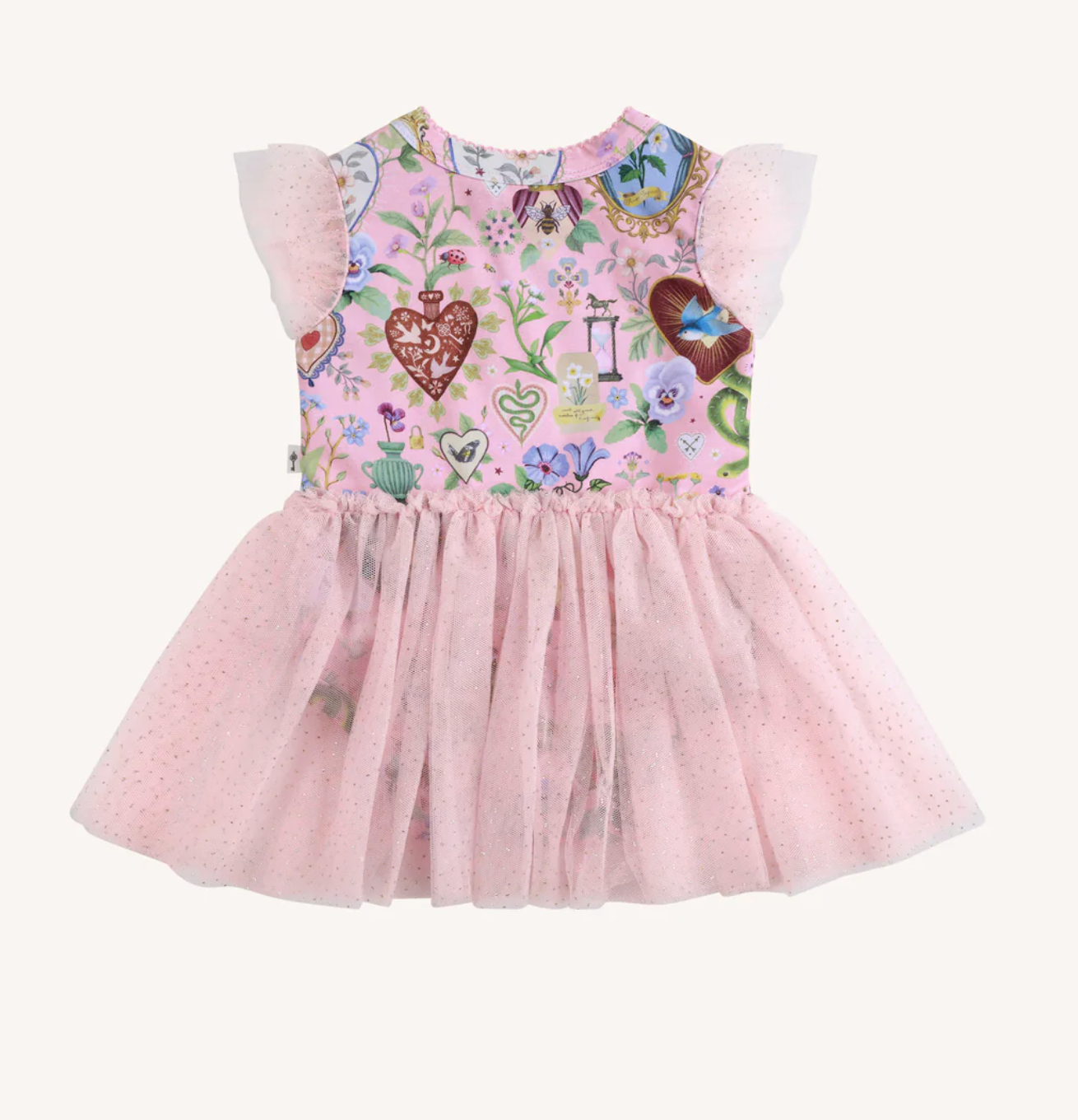 FLEUR HARRIS 'All My Hearts' Dreamy Tutu Bodysuit Dress - Parfait Pink
