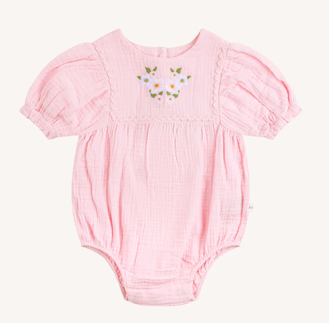 FLEUR HARRIS 'All My Hearts' Miette Romper - Strawberry Cream