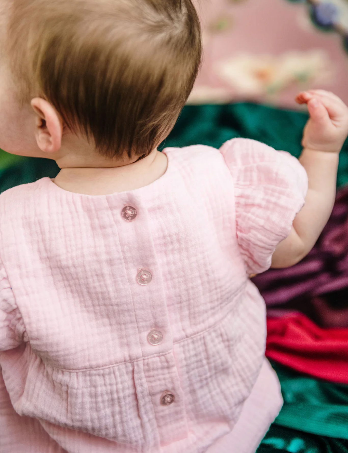 FLEUR HARRIS 'All My Hearts' Miette Romper - Strawberry Cream