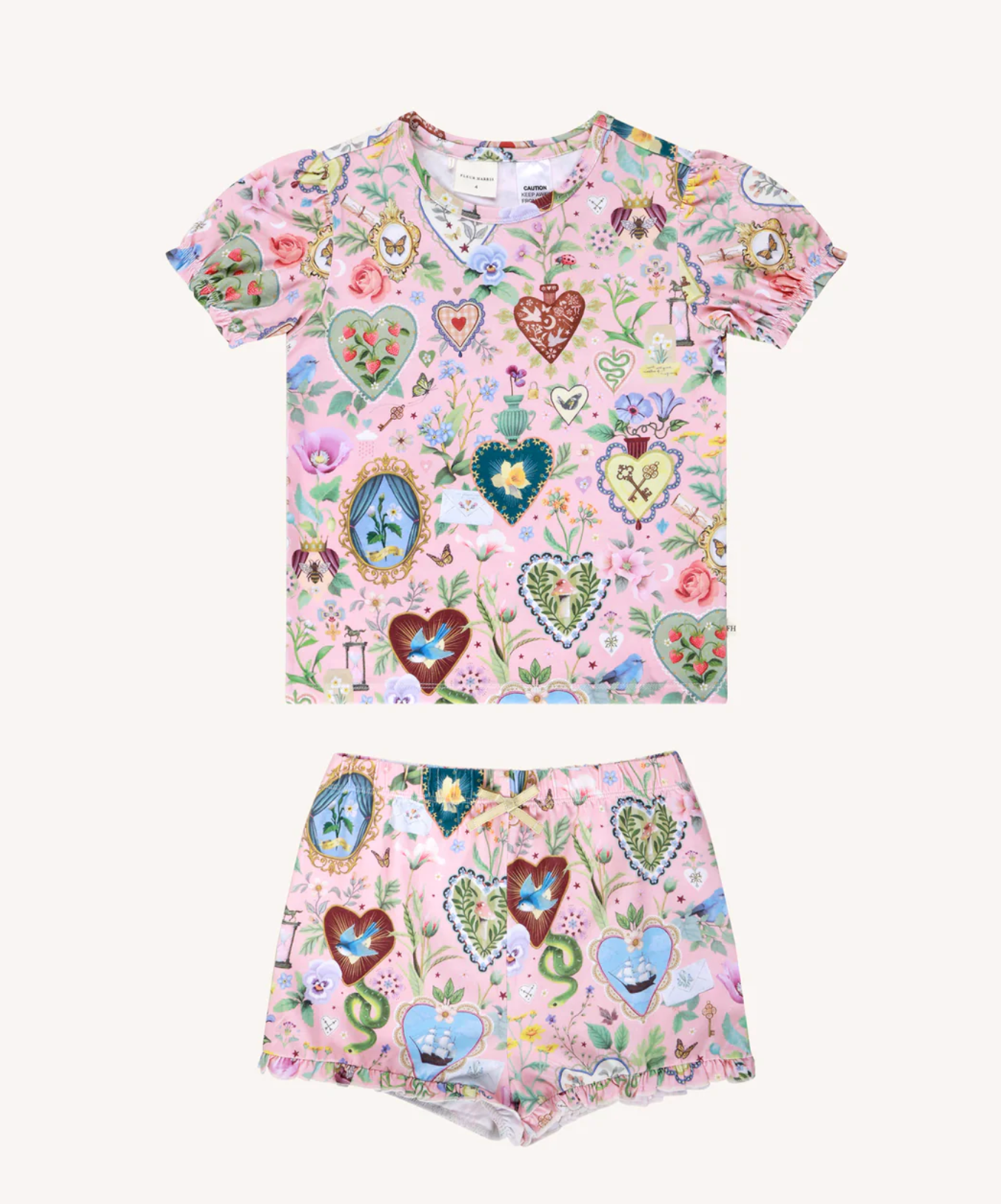FLEUR HARRIS 'All My Hearts' Plume Sleep Set - Parfait Pink