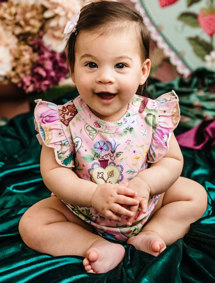 FLEUR HARRIS 'All My Hearts' Sweet Bubble Romper - Parfait Pink