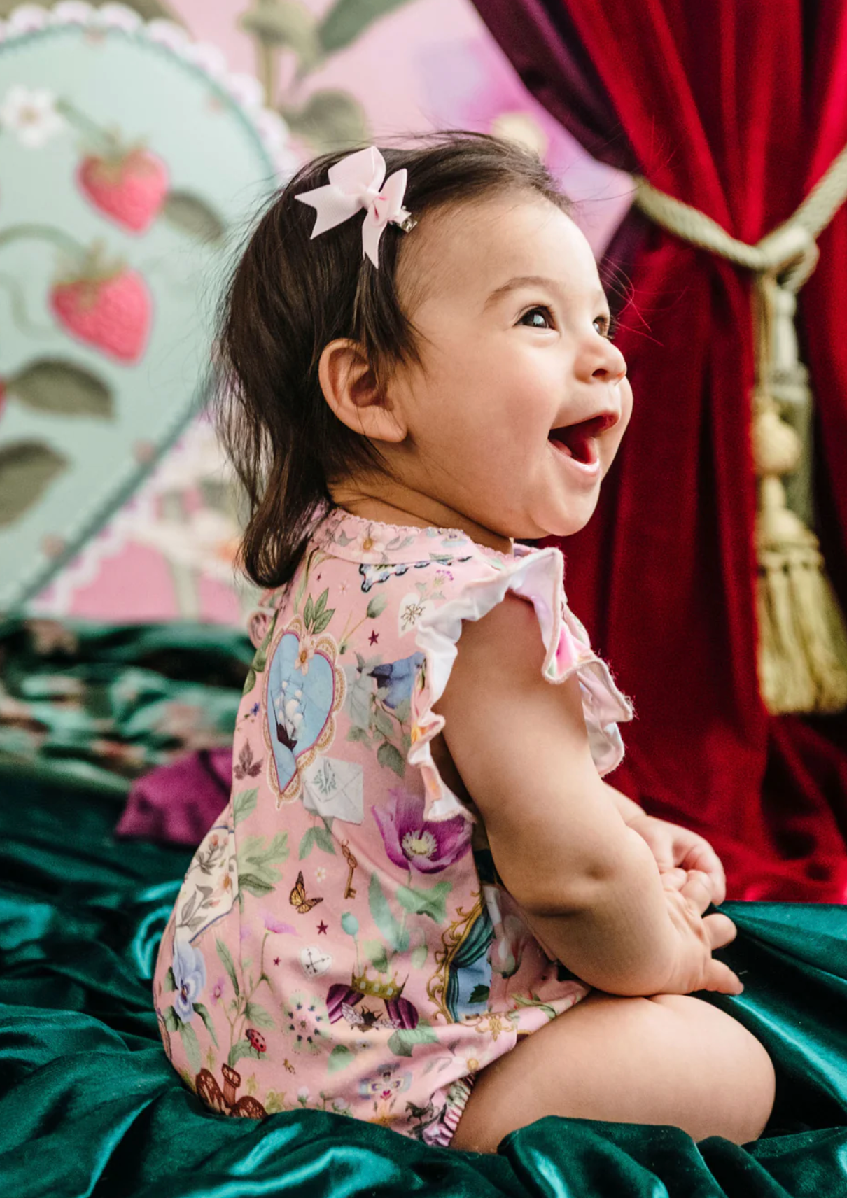 FLEUR HARRIS 'All My Hearts' Sweet Bubble Romper - Parfait Pink