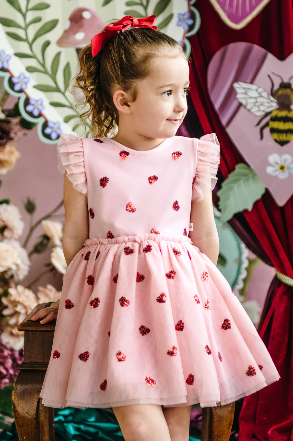 FLEUR HARRIS 'Hearts' Tutu Dress - Strawberry Cream