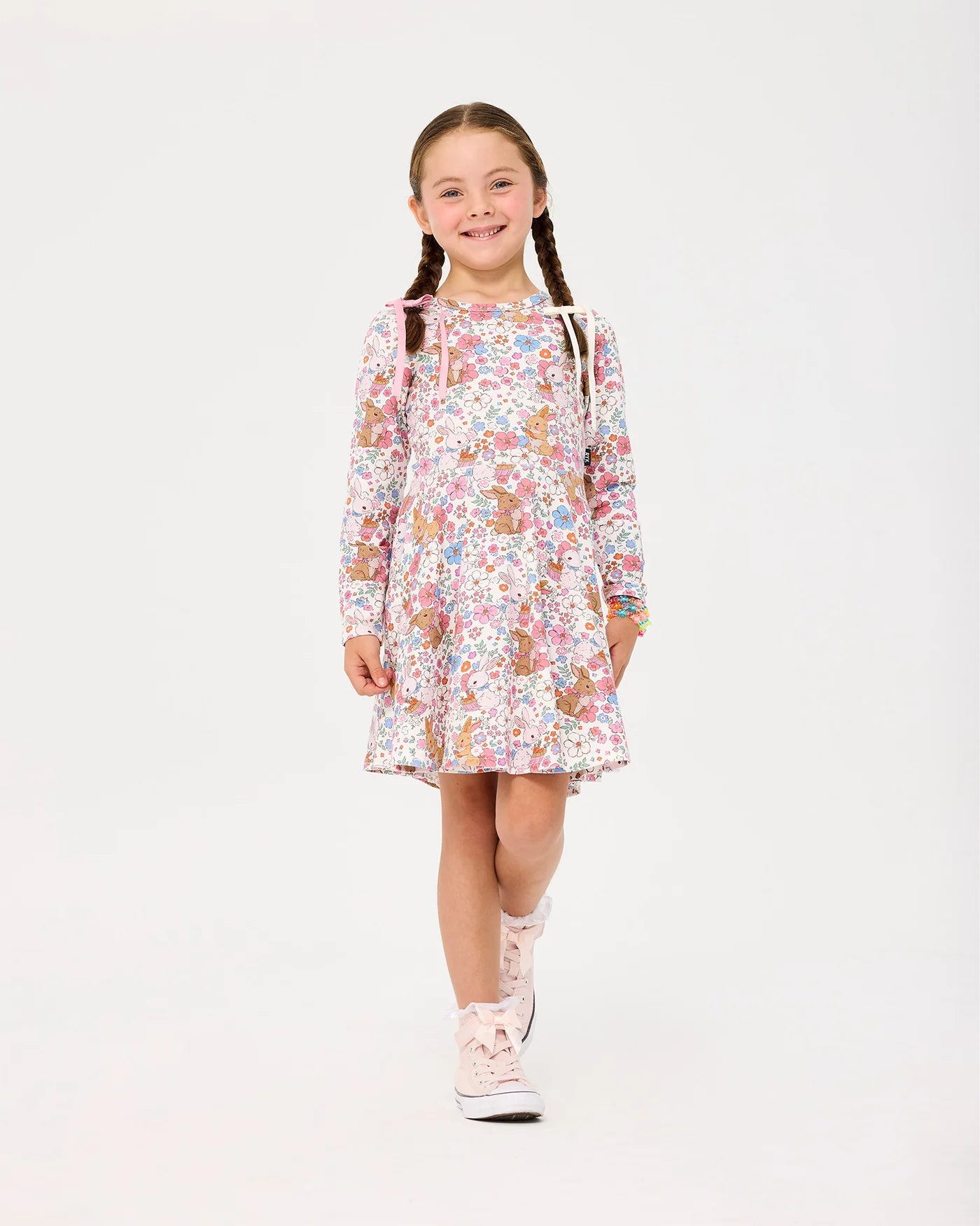 Ditsy Bunny Long Sleeve Dress