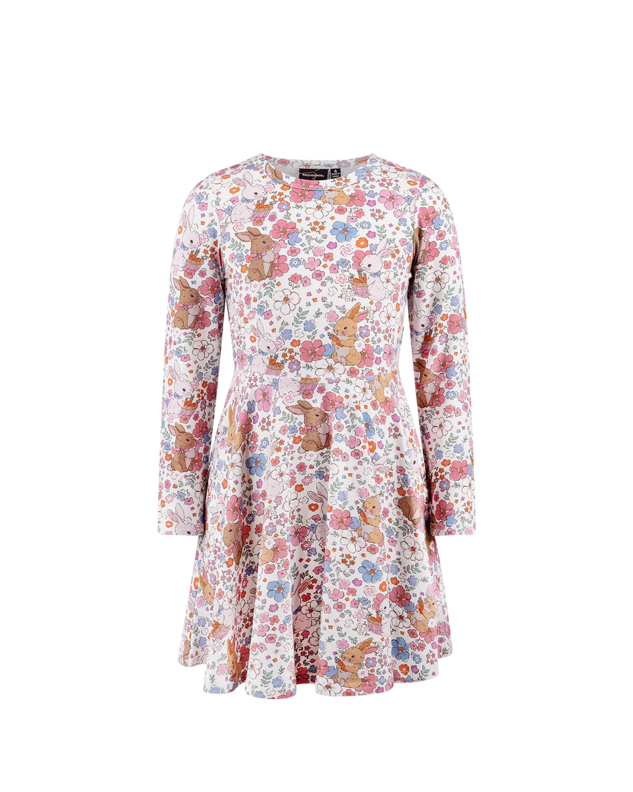 Ditsy Bunny Long Sleeve Dress