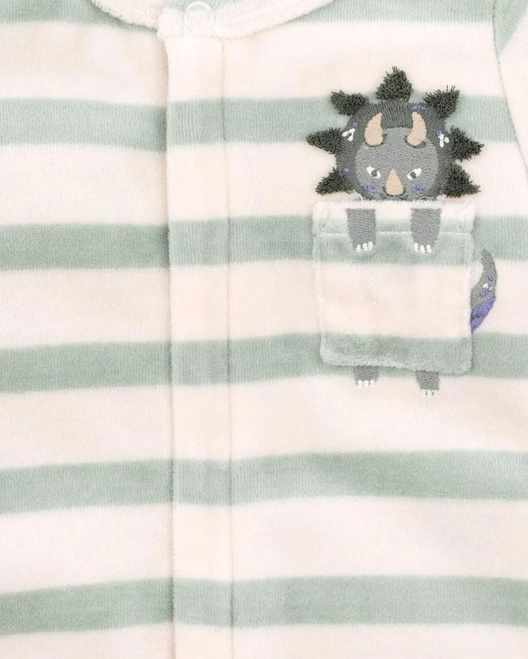 Bebe Isaac Velour Stripe Onesie