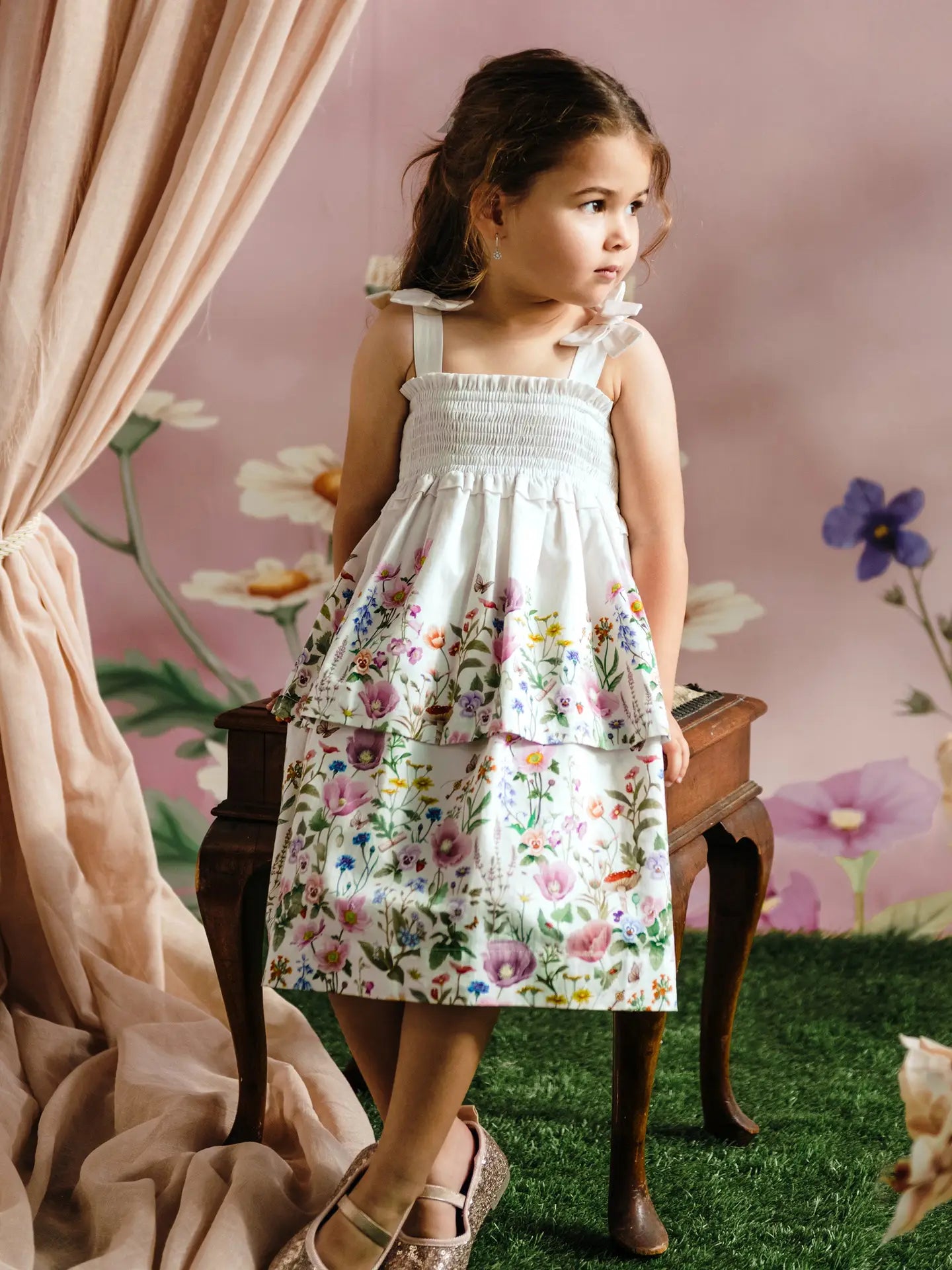 FLEUR HARRIS Lattice Dress - Snow