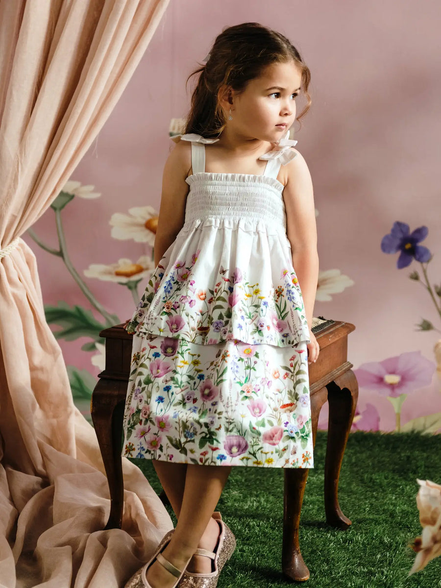 FLEUR HARRIS Lattice Dress - Snow