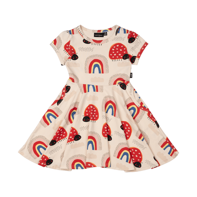 ROCK YOUR BABY Love bug rainbow waisted dress