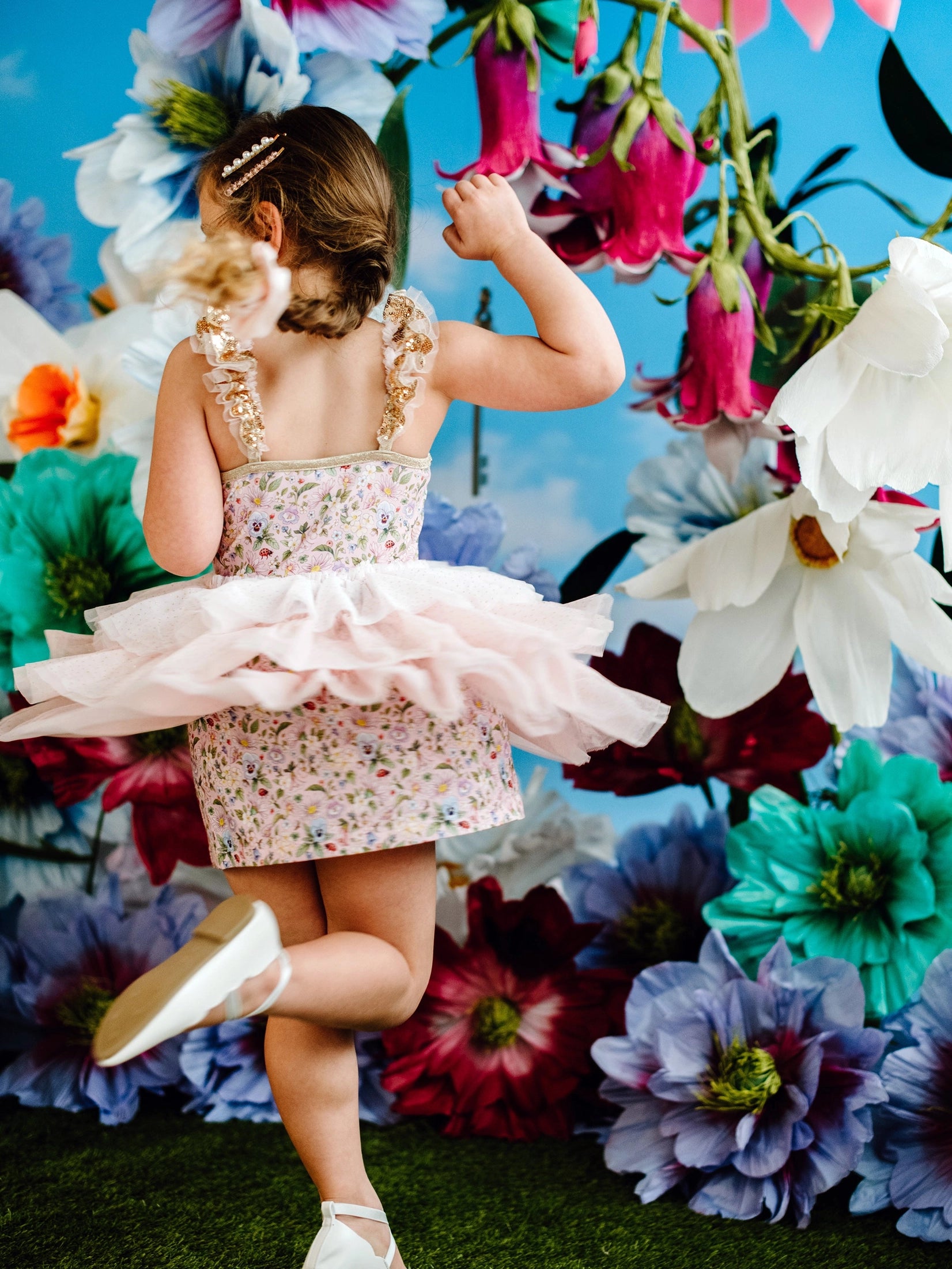 Fleur Harris Strappy Tutu Dress - Strawberry Cream