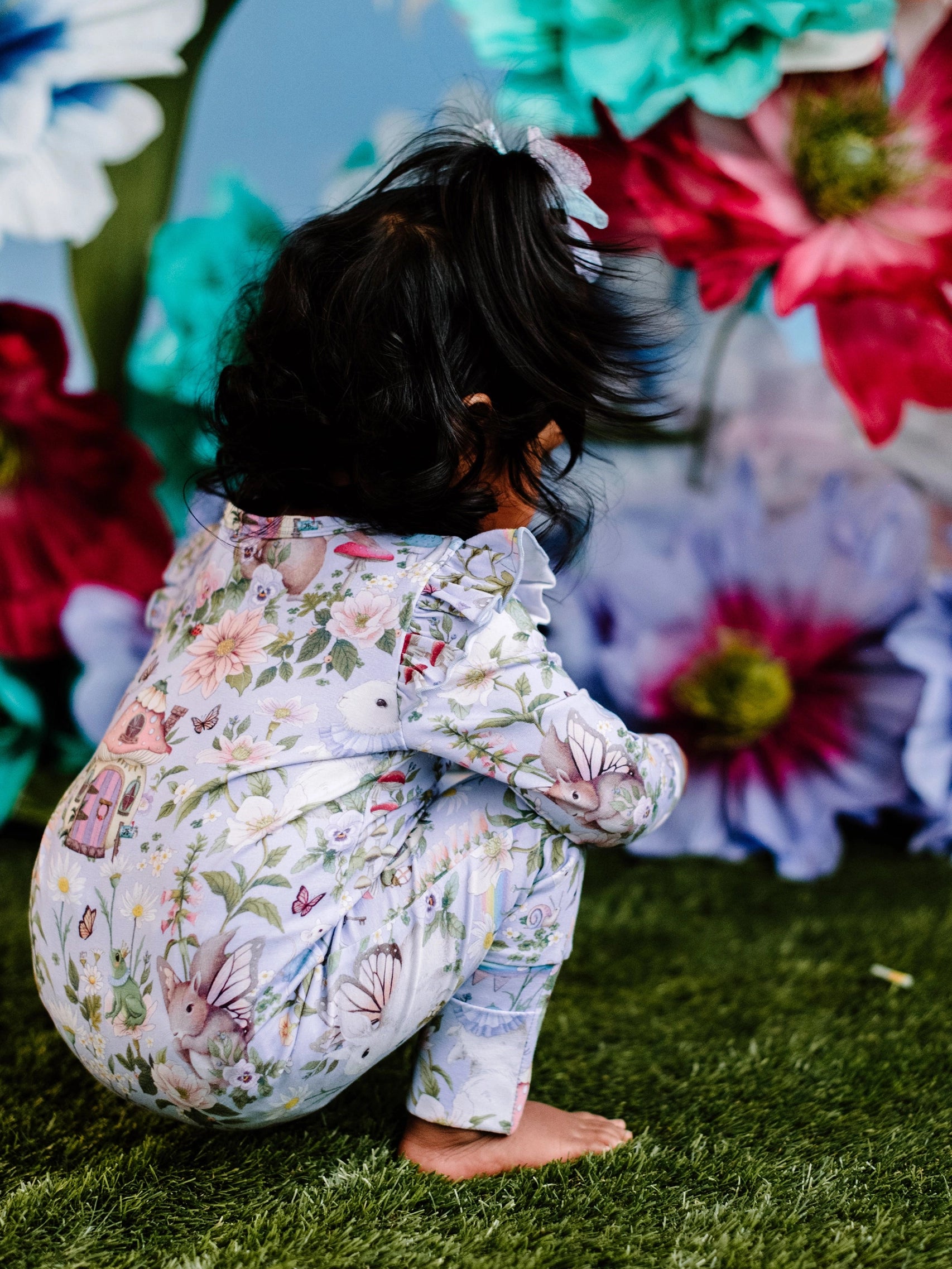 Fleur Harris Precious Frill Coverall Onesie - Cornflower